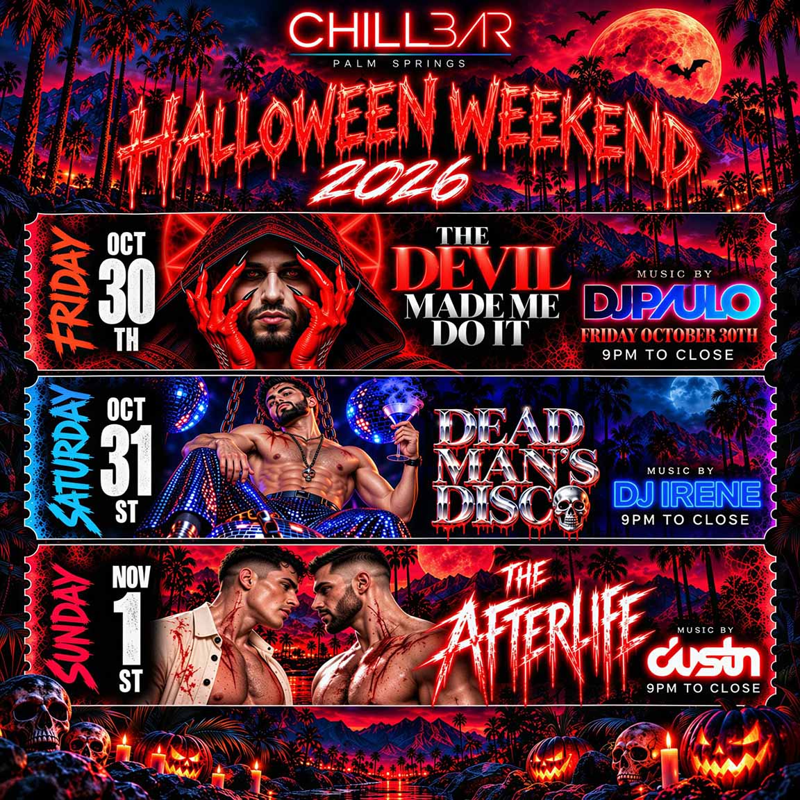 Poster for Halloween Weekend 2026 at Chill Bar