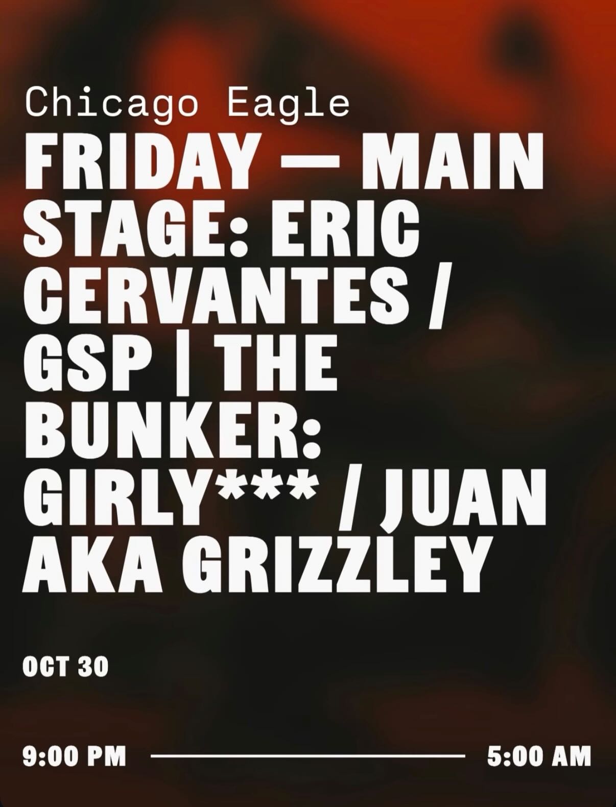 Poster for Friday Night at the Chicago Eagle