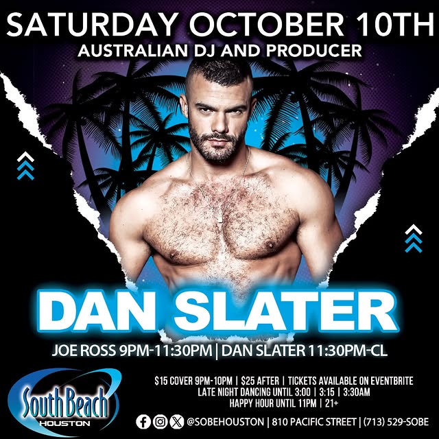 Poster for Dan Slater - SoBe Houston