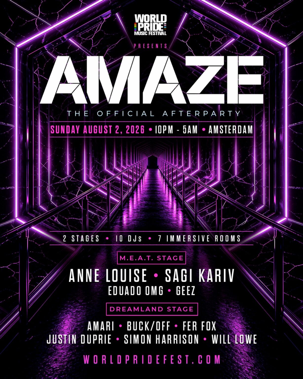 Poster for Amaze: World Pride Music Festival After Party