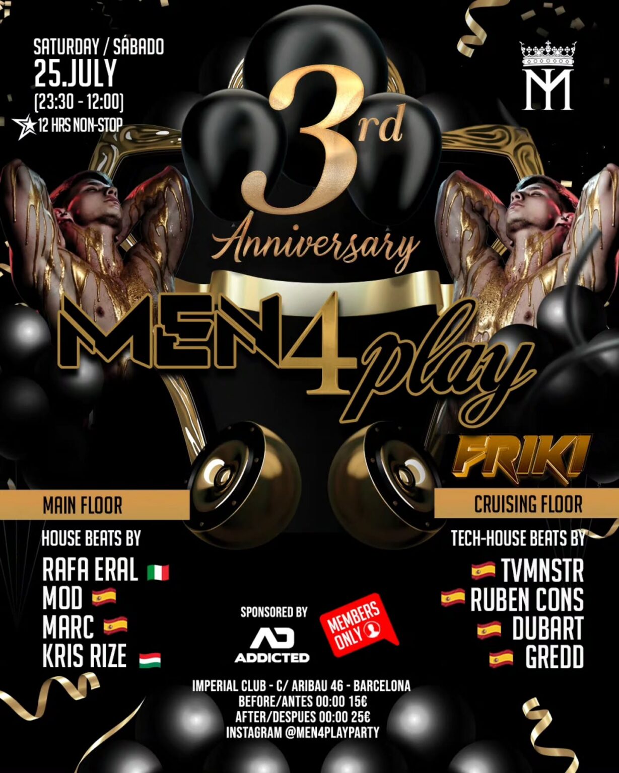 Poster for Men4Play 3rd Anniversary