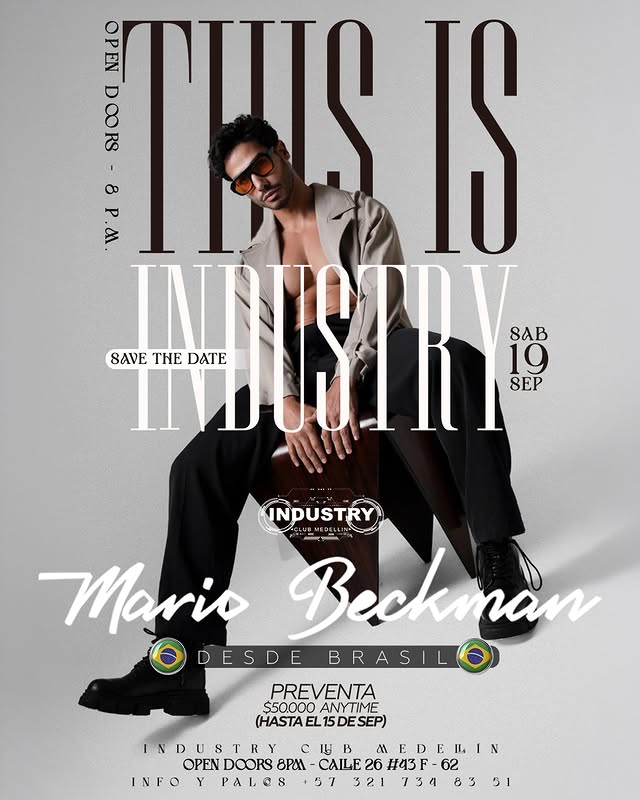 Poster for Mario Beckman - Industry Nightclub