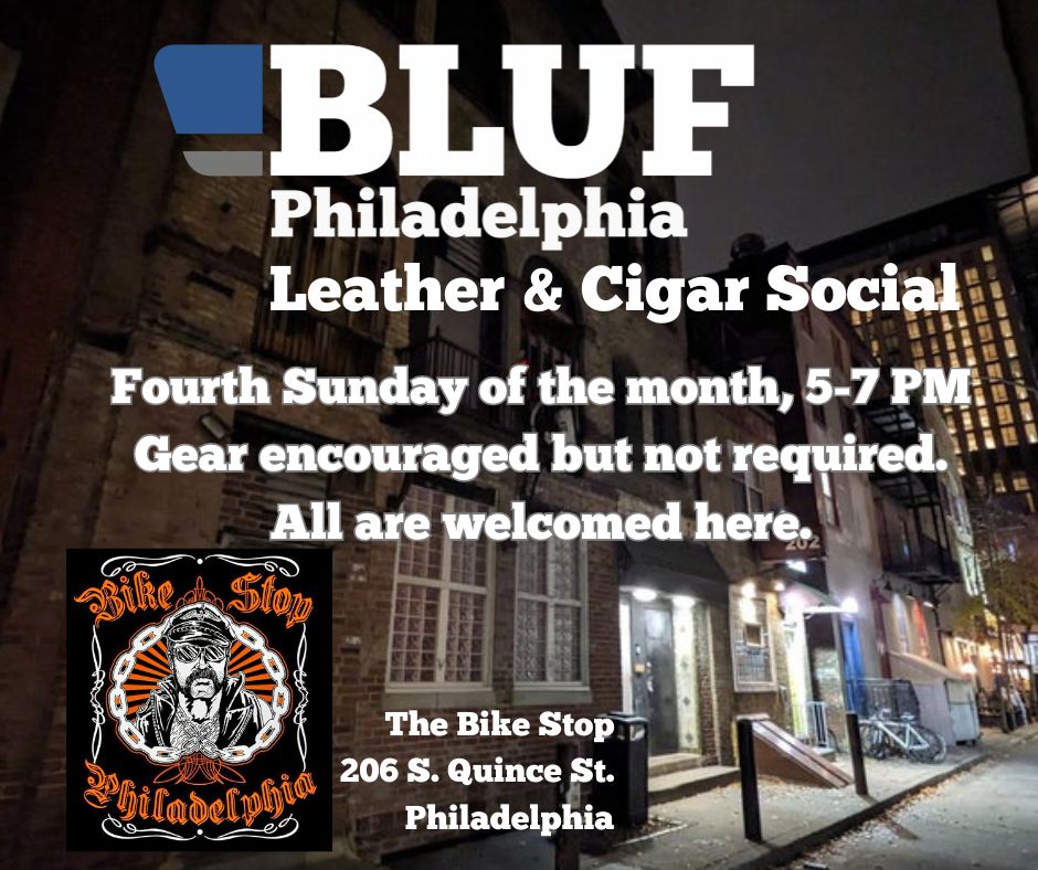Poster for BLUF Leather & Cigar Social